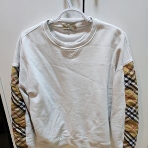 Women's Burberry Bronx Check Sleeve Sweatshirt